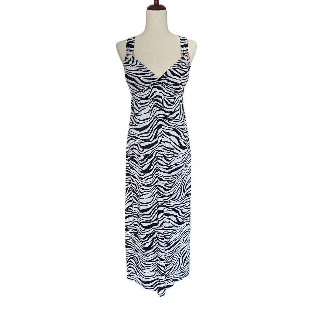 VTG Heart Soul Maxi Zebra‎ Sundress Women's Size S Vintage Y2K 90s Babydoll 1242